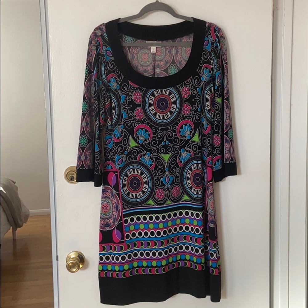 70s inspired printed dress